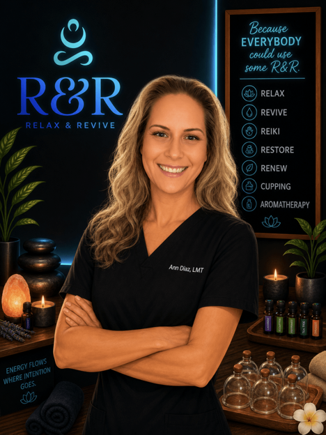 Ann Diaz, LMT, licensed massage therapist at Relax & Revive